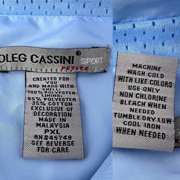 Y2K Oleg Cassini Sport Convertible Windbreaker Jacket Size XLP Removable Sleeves - Picture 9 of 16